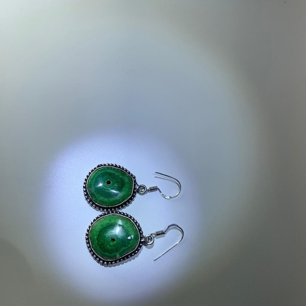 Green Solar Quartz Earrings